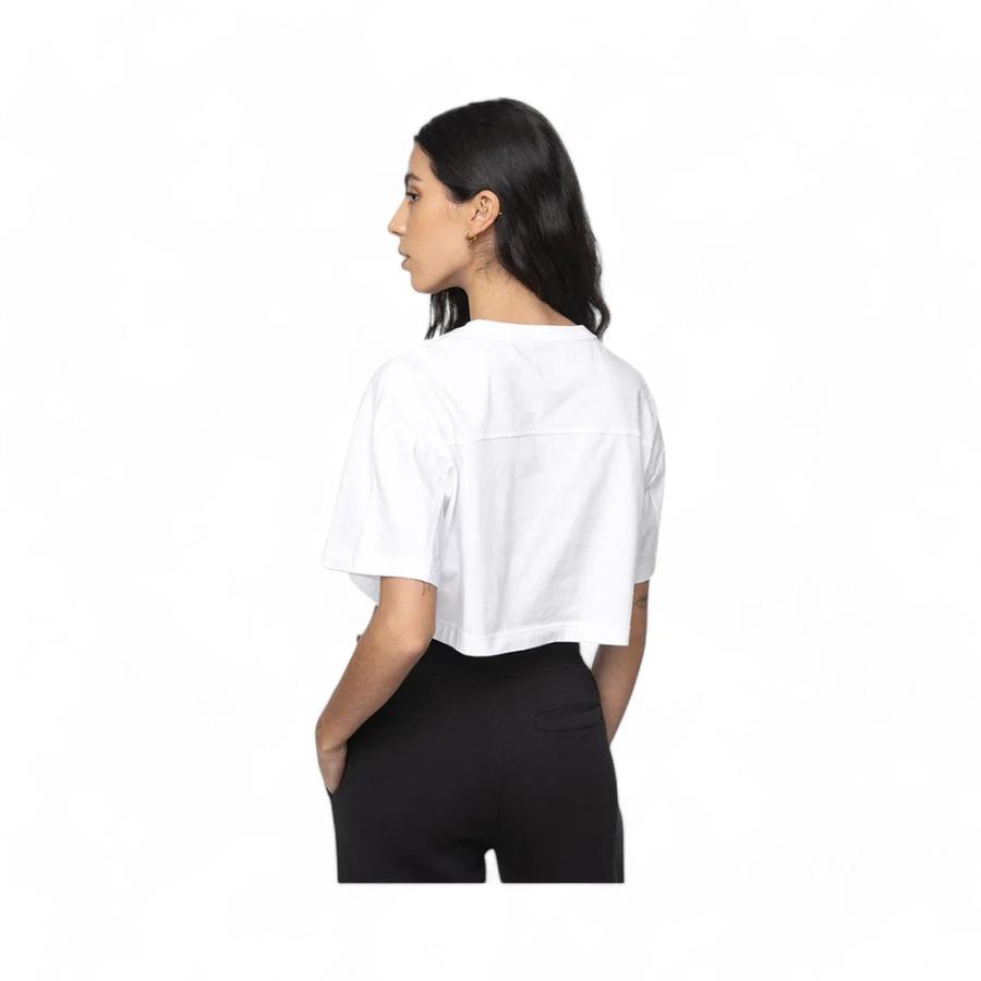 Polera Mujer Converse Sporty Cropped Manga Corta Blanco