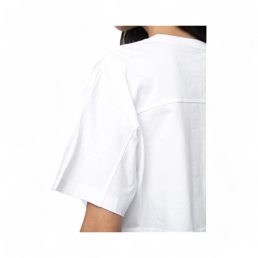 Polera Mujer Converse Sporty Cropped Manga Corta Blanco