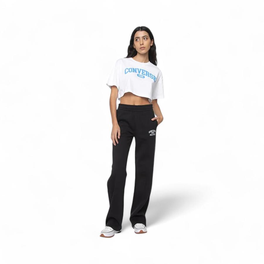 Polera Mujer Converse Sporty Cropped Manga Corta Blanco