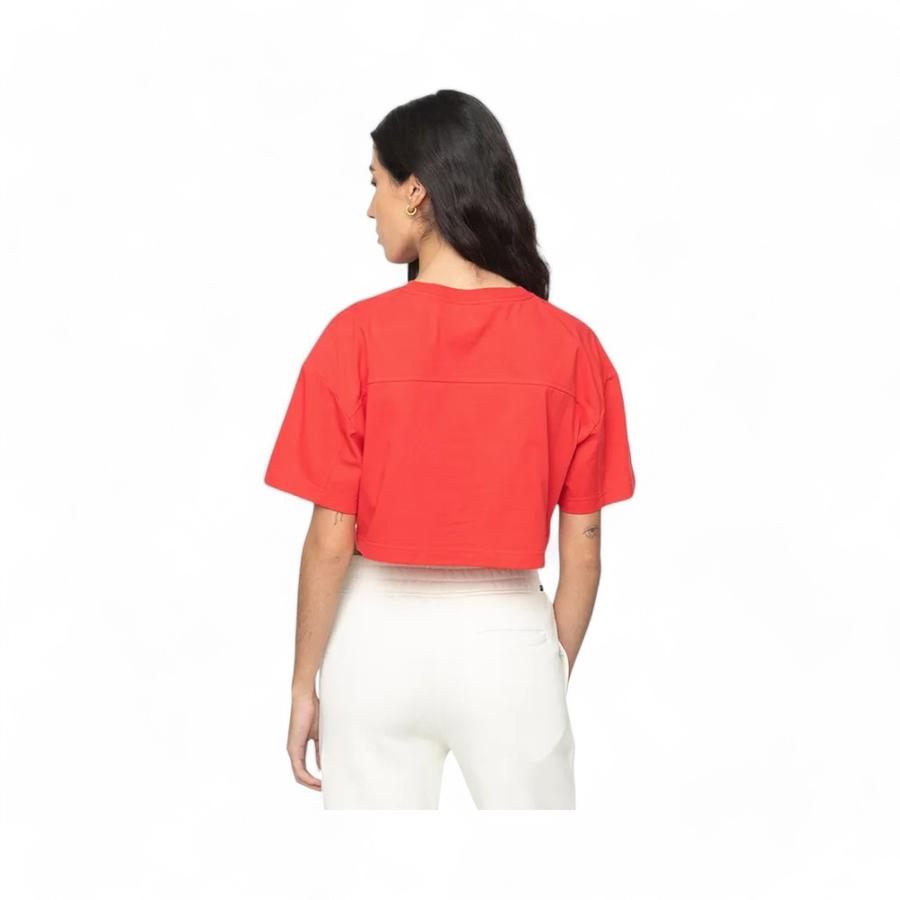 Polera Mujer Converse Sporty Cropped Manga Corta Rojo