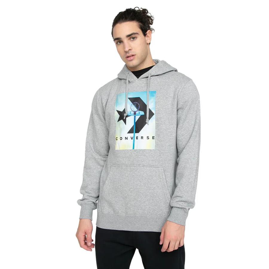 POLERON CONVERSE HODDIE HOMBRE GRIS Knasta Chile