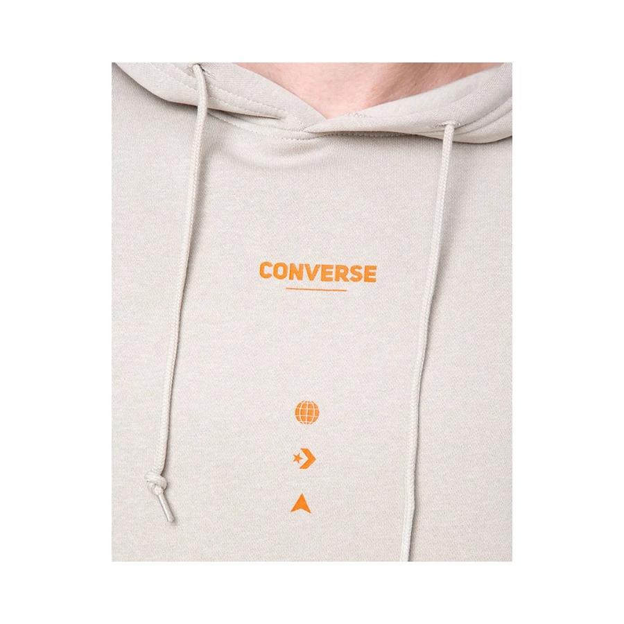 Polerón Hoodie Hombre Wordmark Loose Fit Graphic Café Claro