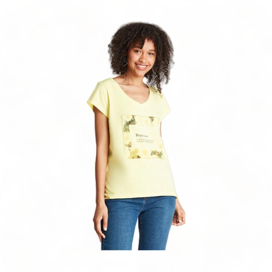 Polera Mujer Curvi High & Low Amarillo