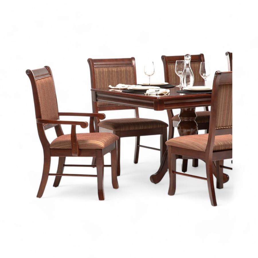 Comedor Daniels Ternara + 6 Sillas + 2 Sitiales Café