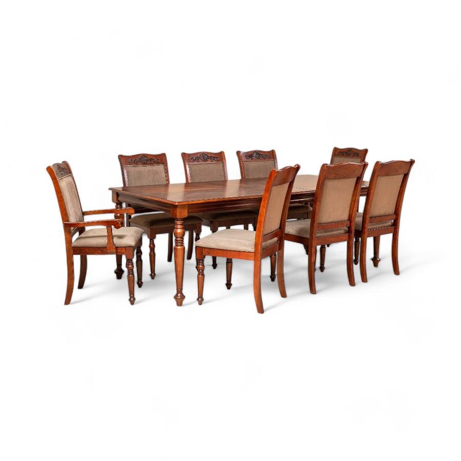 Comedor Daniels Texas + 6 Sillas + 2 Sitiales Café
