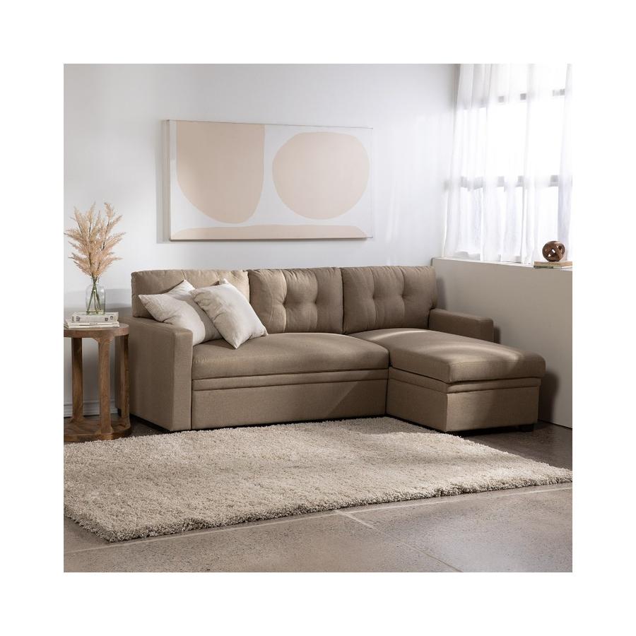 Sofá Seccional Cama Reversible Daniels Sidney 2 Plazas Beige