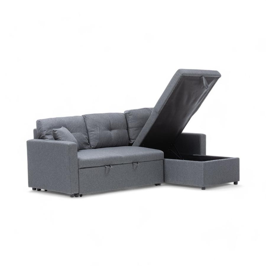 Sofá Seccional Cama Reversible Daniels Sidney 2 Plazas Gris