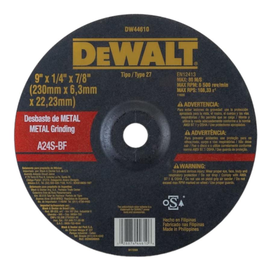 Disco Desbaste Metal 9 X 1/4'' X 7/8'' Dewalt