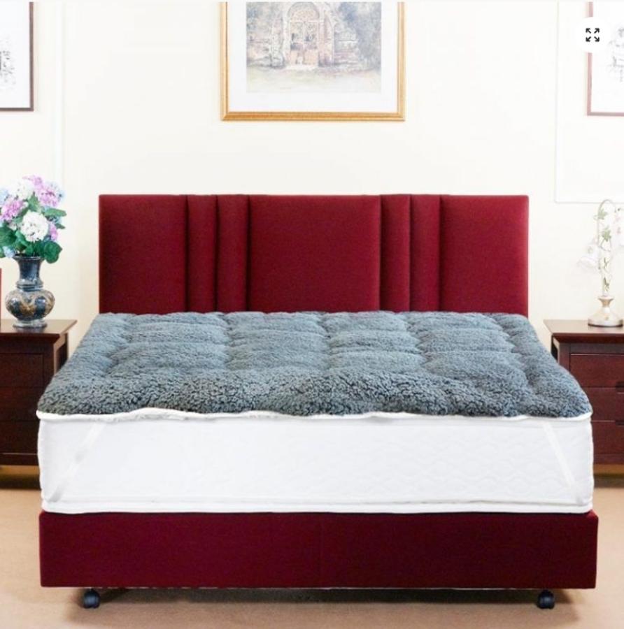 Sobrecolchon Sherpa Termico Gris 2pl