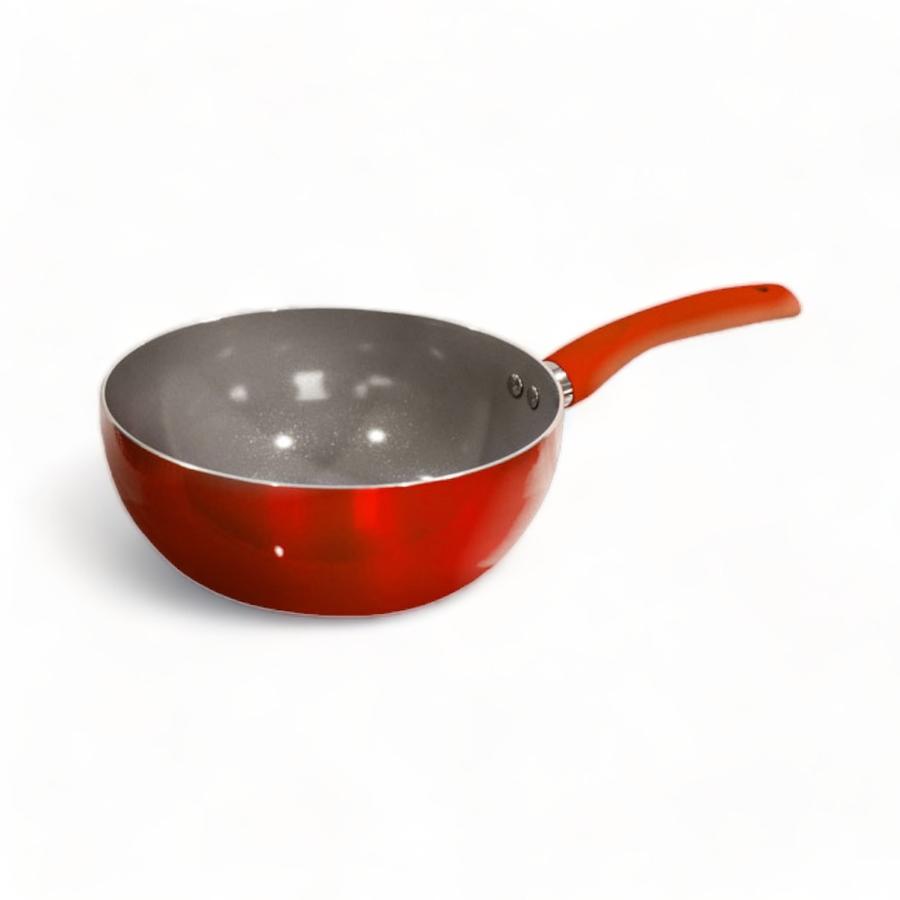 Wok Doral Montecarlo Aluminio Titanio 22cm Rojo