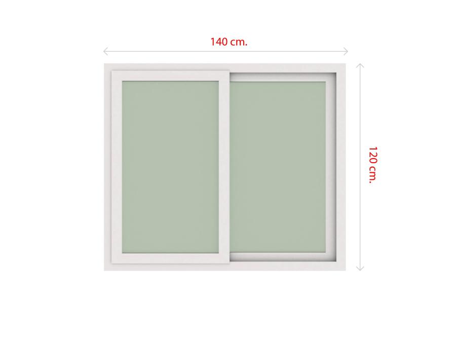 Ventana PVC 140x120cm Corredera Blanco