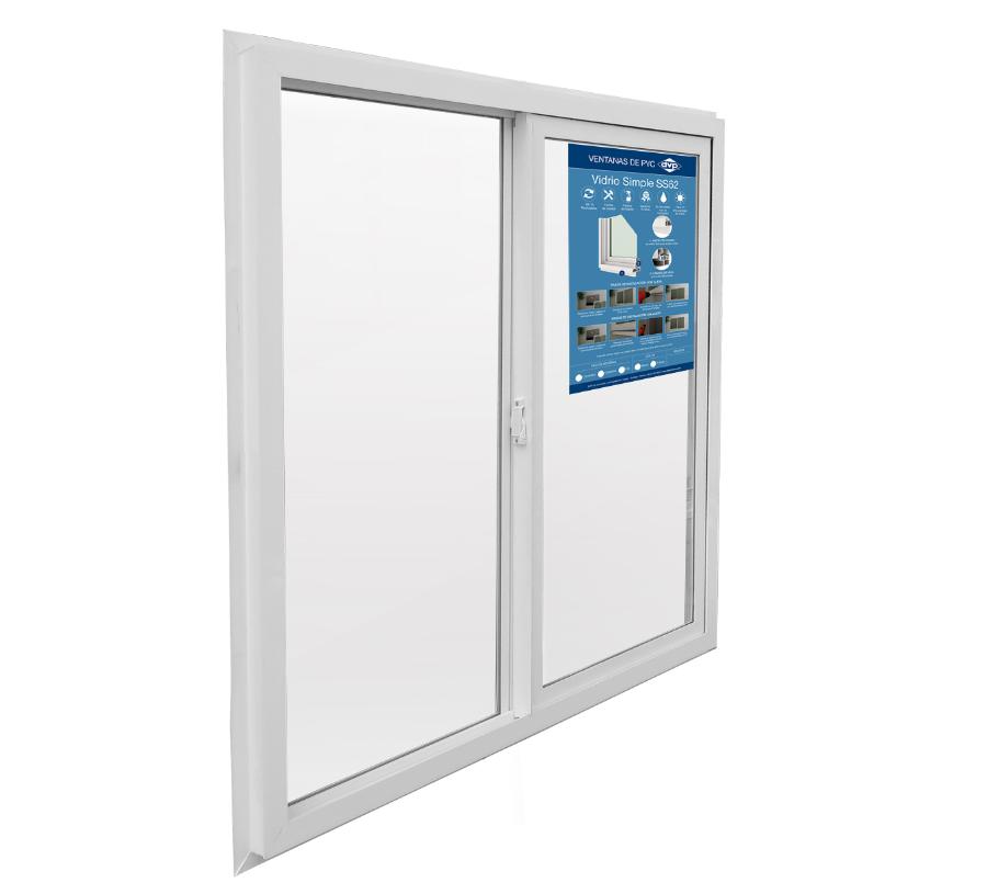 Ventana PVC 100x100cm Corredera Blanco
