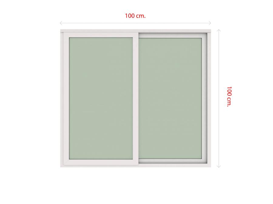Ventana PVC 100x100cm Corredera Blanco