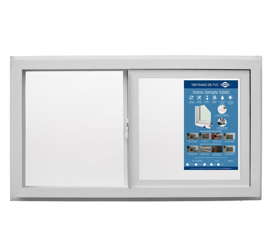 Ventana PVC 91x50cm Corredera Blanco