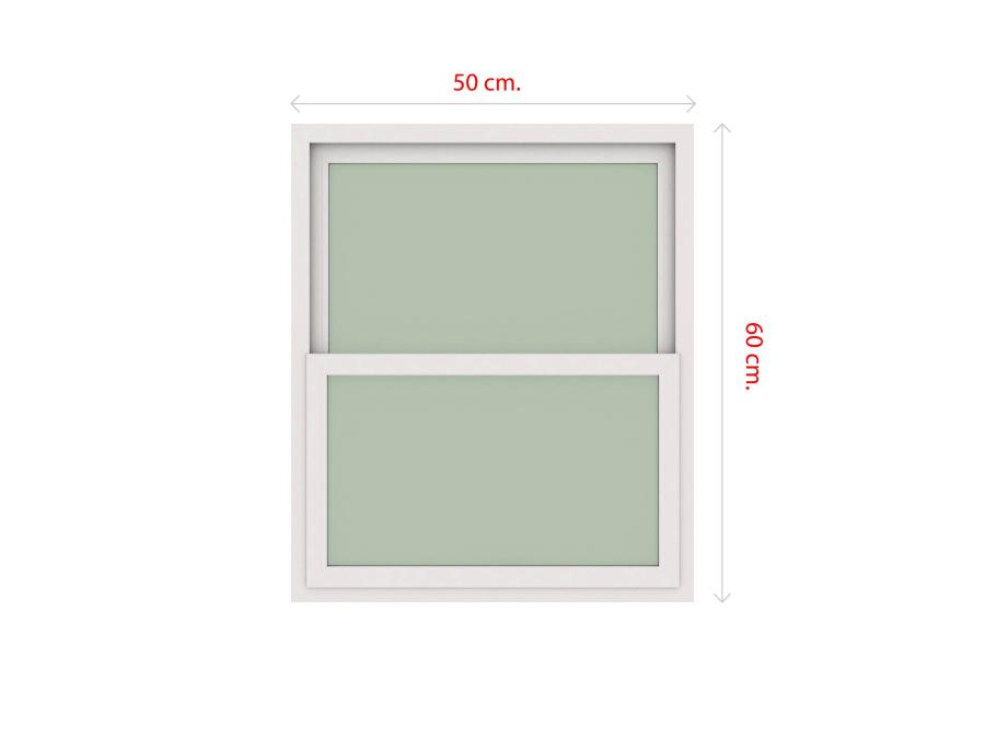 Ventana PVC 50x60cm Guillotina Blanco