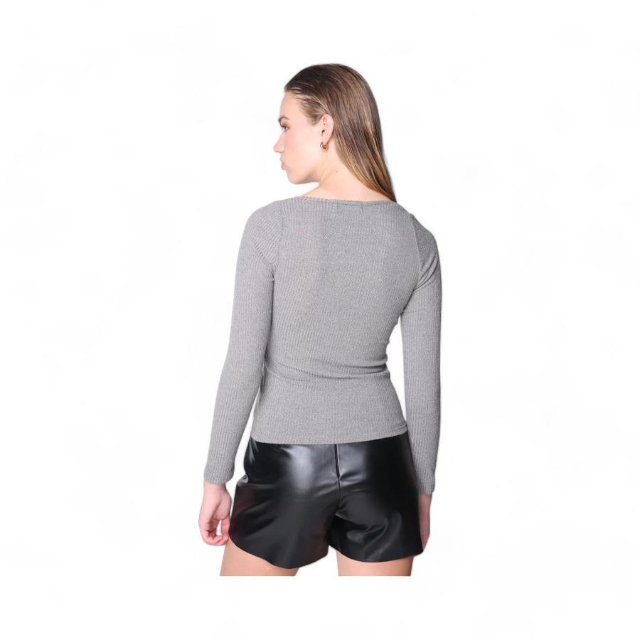 Polera Tejida Mujer Eclipse Atrevida Emi Gris