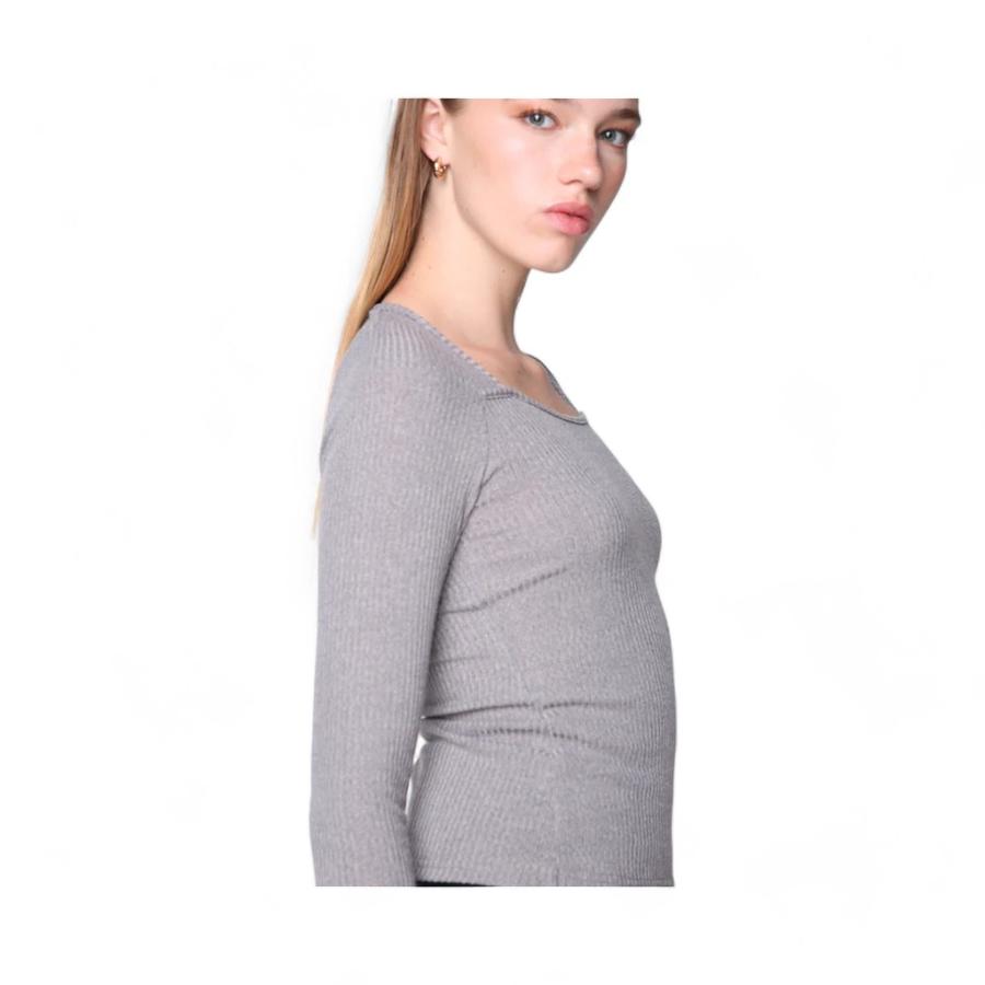 Polera Tejida Mujer Eclipse Atrevida Emi Gris