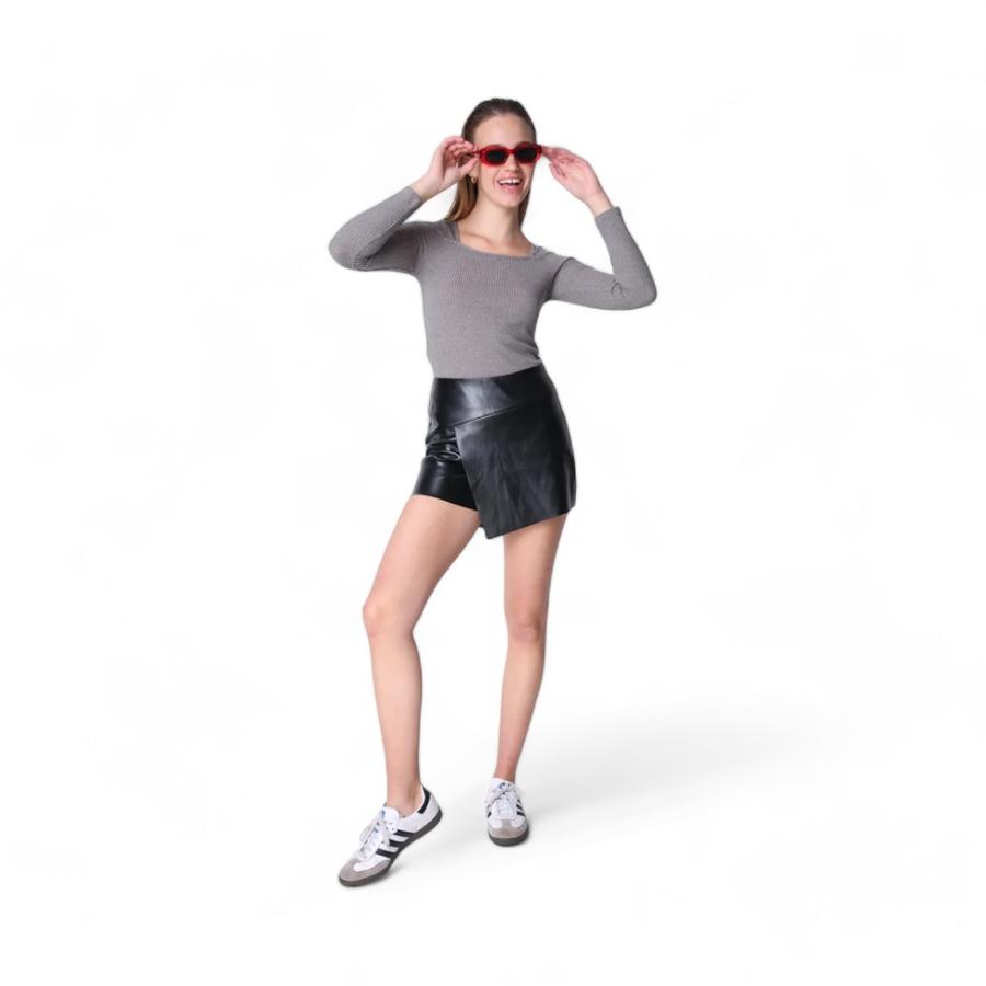 Polera Tejida Mujer Eclipse Atrevida Emi Gris