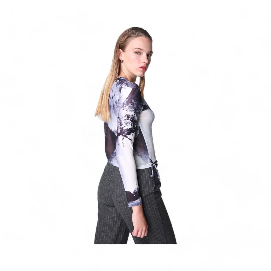Polera Mesh Mujer Eclipse Atrevida Berni Gris