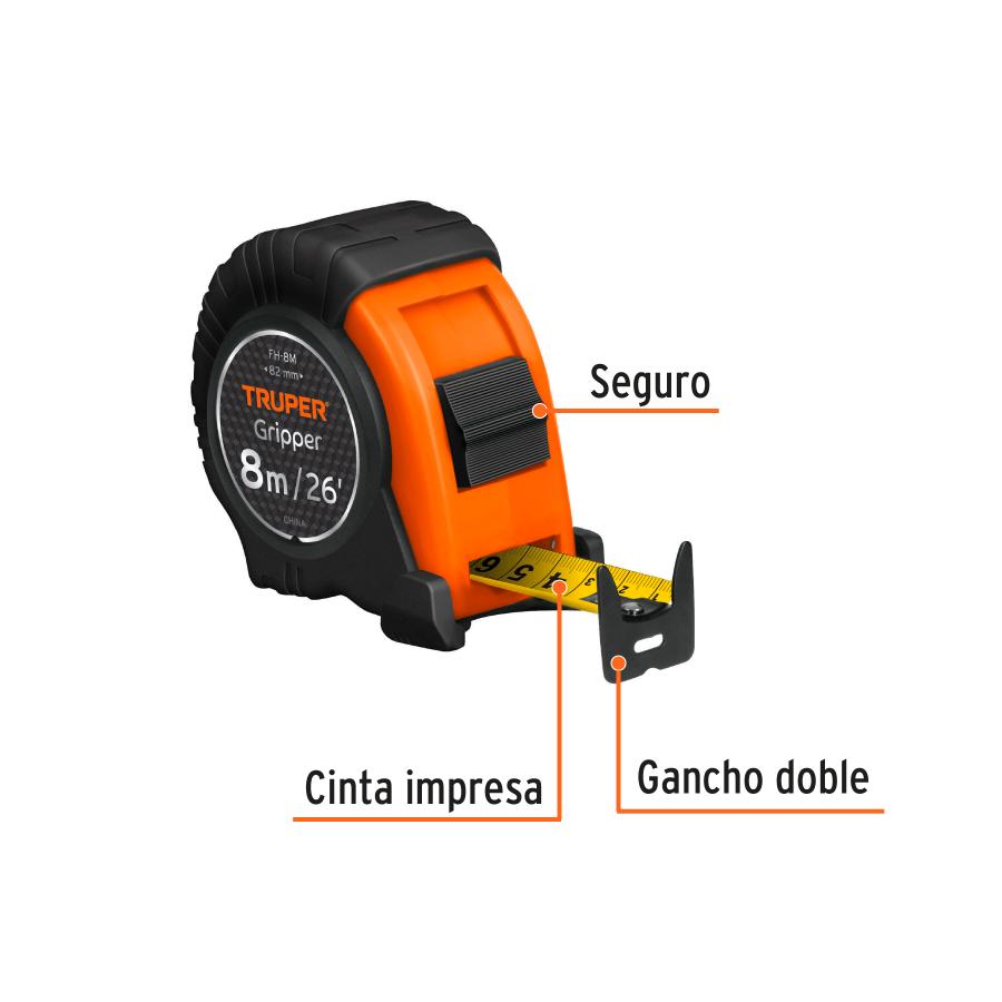 Huincha Medir Contra Impacto 8m Truper