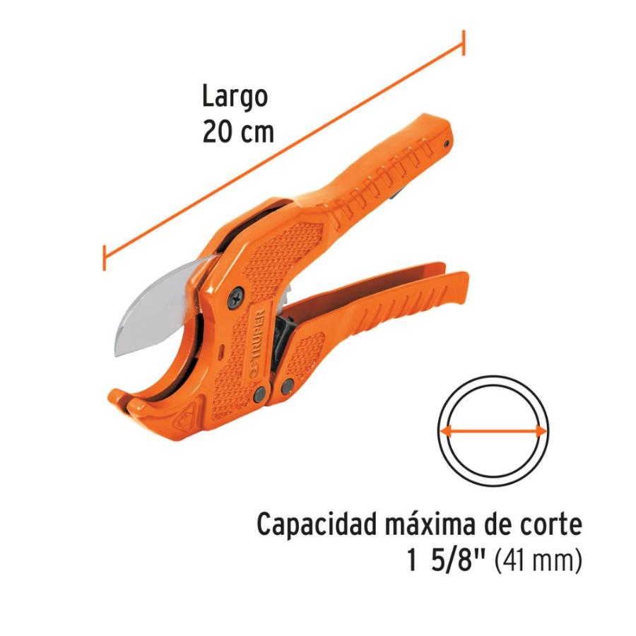 Cortador De Tubo Plastico Hasta 4.1cm Truper Naranjo