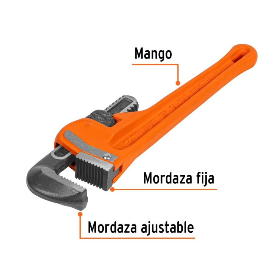Llave Stilson De Hierro 30cm Truper Naranjo