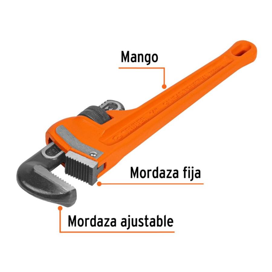 Llave Stilson De Hierro 36cm Truper Naranjo