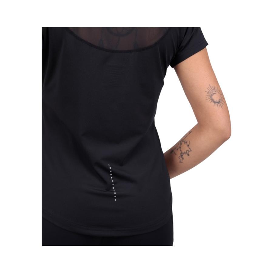 Polera Deportiva Mujer Ellse Rosa Manga Corta Negro