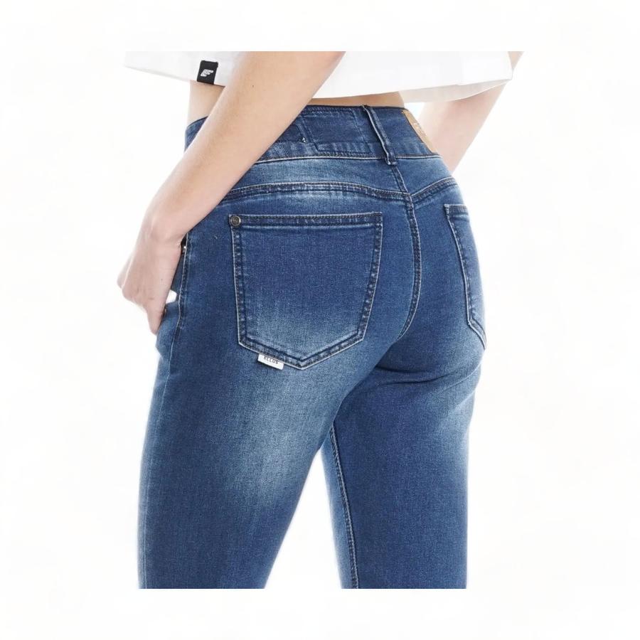 Jeans Mujer Ellus Candice Tiro Medio Azul