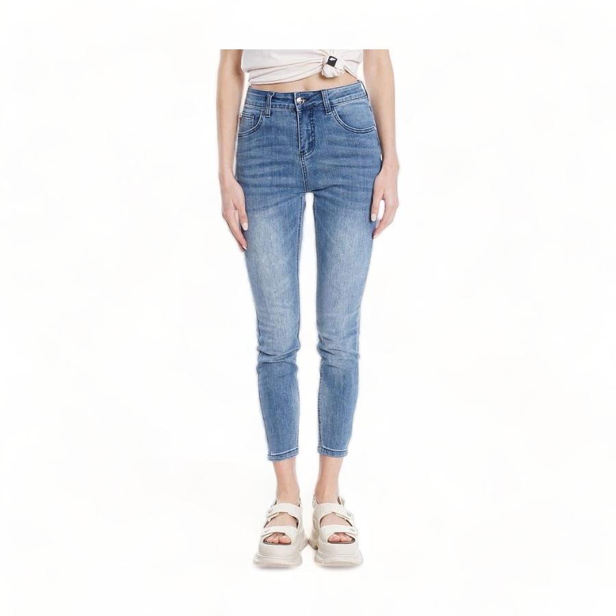 Jeans Mujer Ellus Lilly Tiro Alto Azul Medio