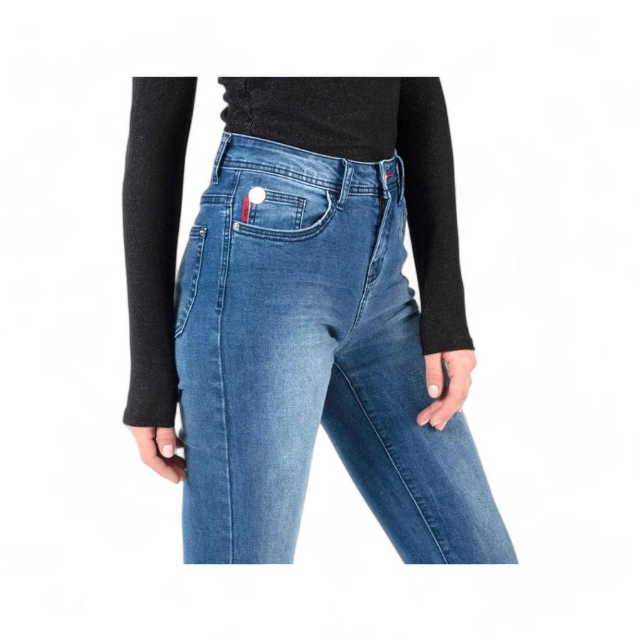 Jeans Skinny Flare Tiro Medio Mujer Ellus Jess Azul