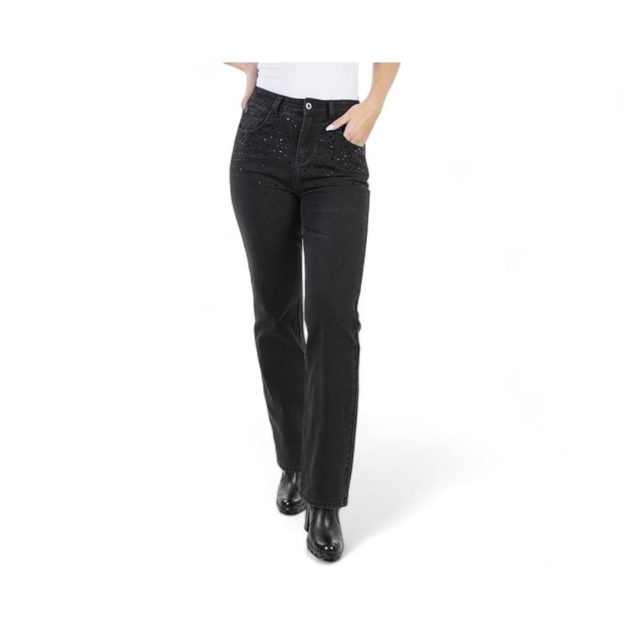 Jeans 90's Mujer Ellus Brillos Negro