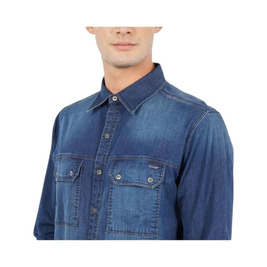 Camisa Hombre Ellus BM080810 Mezclilla Azul Medio