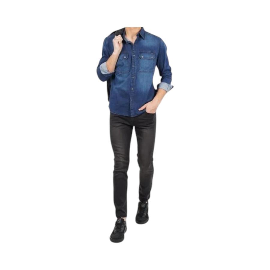 Camisa Hombre Ellus BM080810 Mezclilla Azul Medio