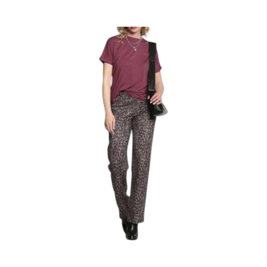 Polera Mujer Ellus Manga Corta Batwing Viscosa Burdeo