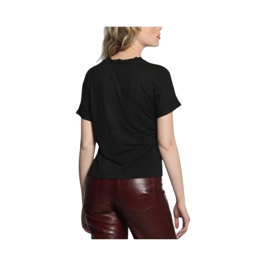 Polera Mujer Ellus Manga Corta Batwing Viscosa Negro