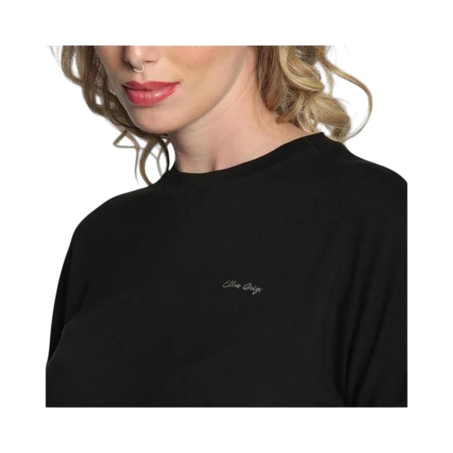 Polera Mujer Ellus Manga Corta Batwing Viscosa Negro