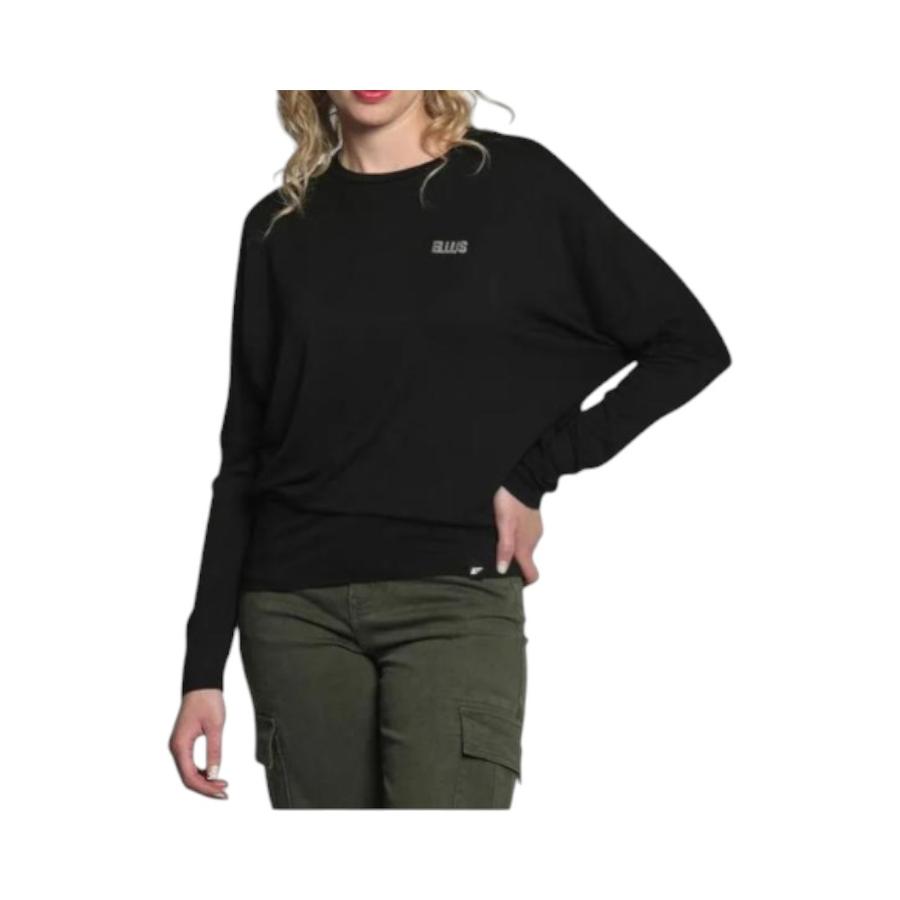 Polera Mujer Ellus Manga Larga Batwing Viscosa Negro