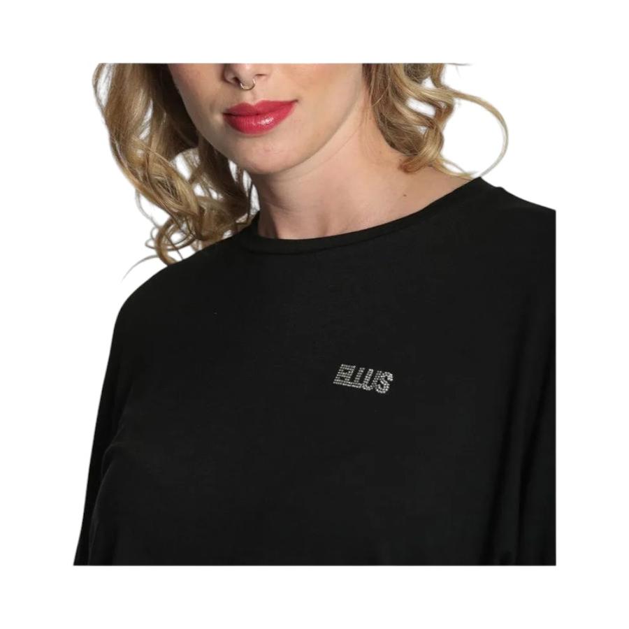 Polera Mujer Ellus Manga Larga Batwing Viscosa Negro
