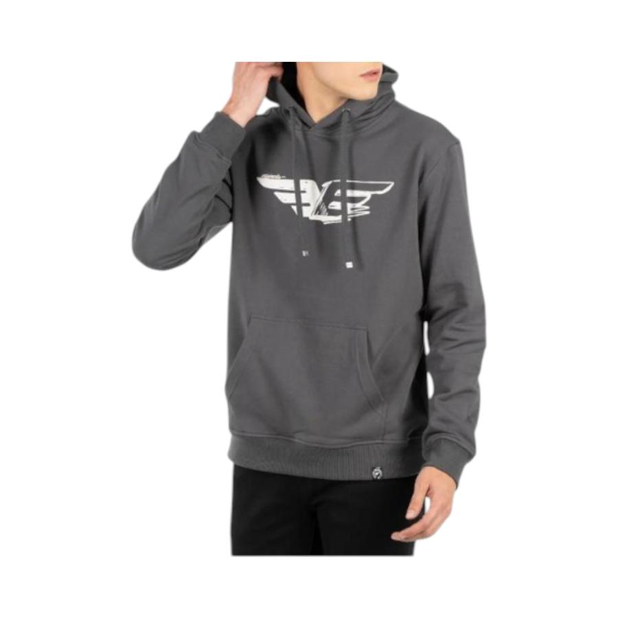 Polerón Hoodie Hombre Ellus Terry Silicone Wash Gris