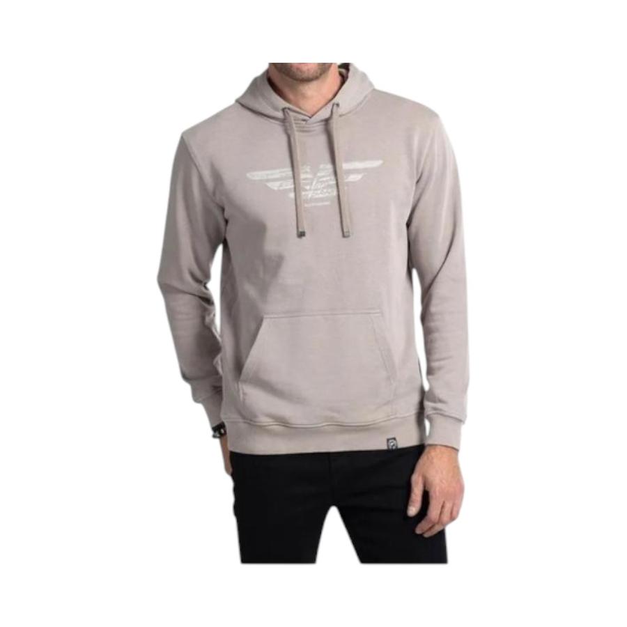 Poleron Hombre Ellus Terry E Wing con Capucha Gris
