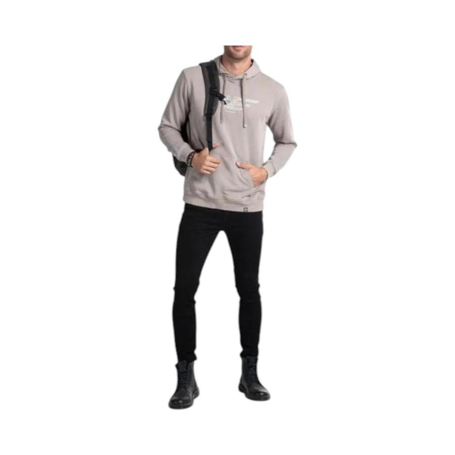 Poleron Hombre Ellus Terry E Wing con Capucha Gris