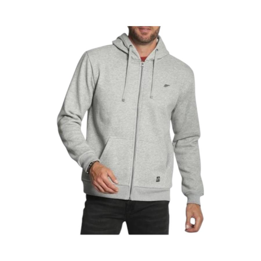 Poleron Hombre Ellus con Capucha Full Zipper Bonded Gris