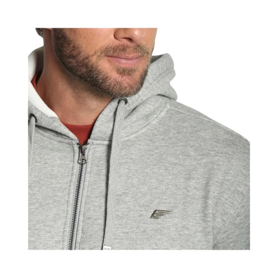Poleron Hombre Ellus con Capucha Full Zipper Bonded Gris