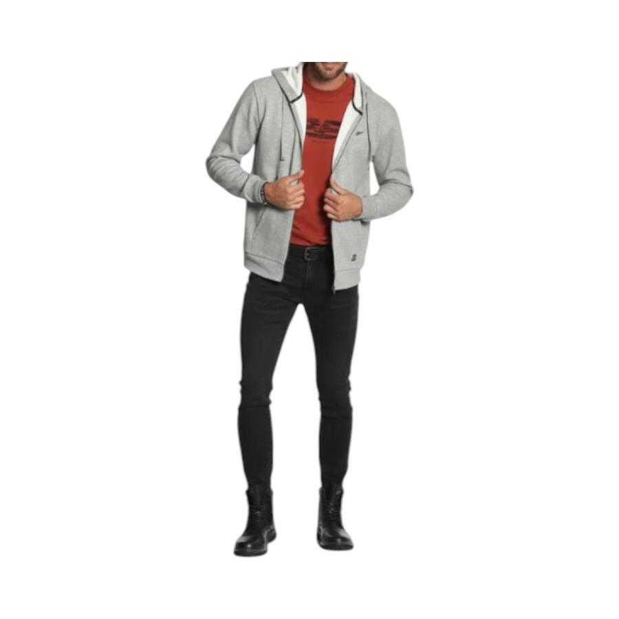 Poleron Hombre Ellus con Capucha Full Zipper Bonded Gris