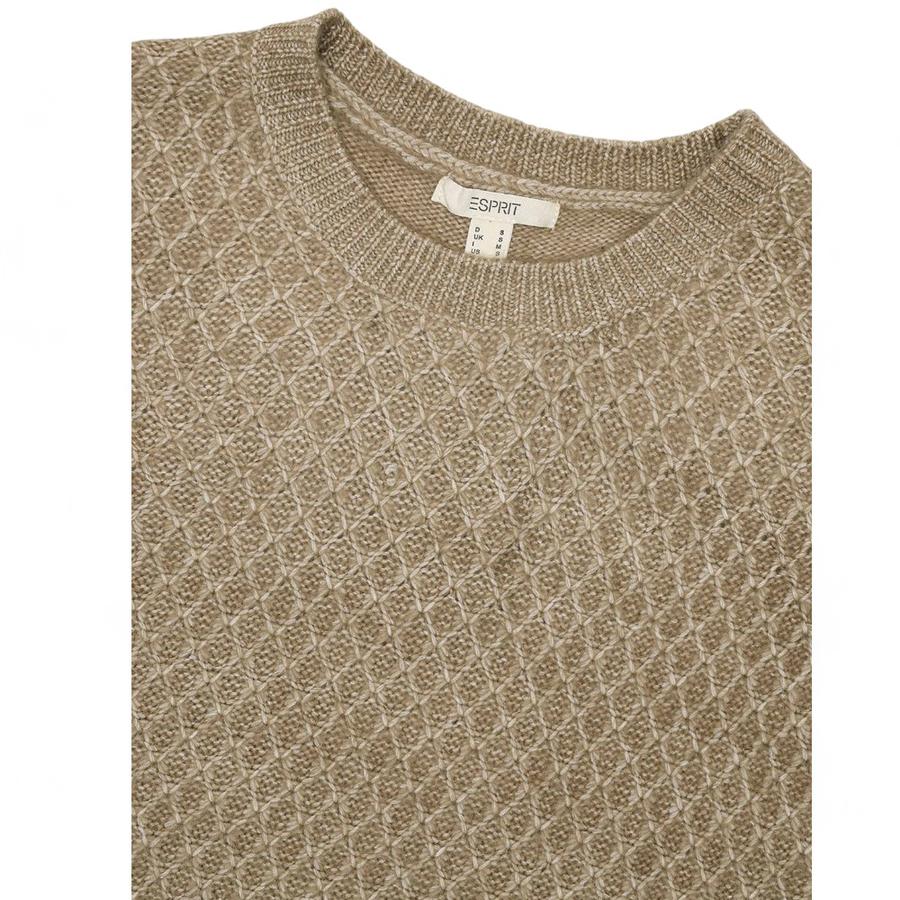 Sweater De Cuello Redondo Mujer Esprit Café