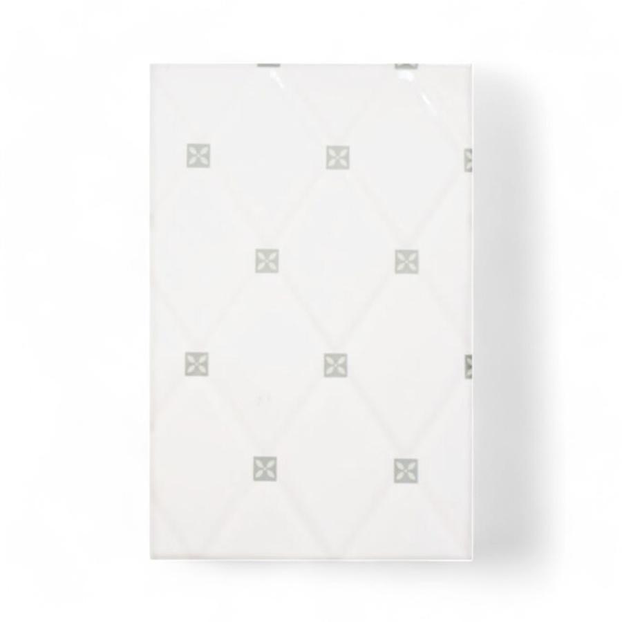 Cerámica Muro Interno New Geos Rombos 20x30 Cm Blanco