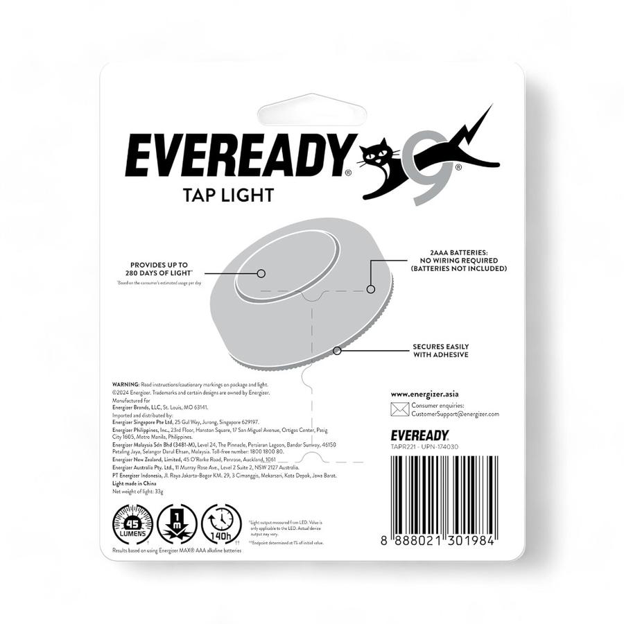 Luz De Toque LED Eveready Push On Blanco