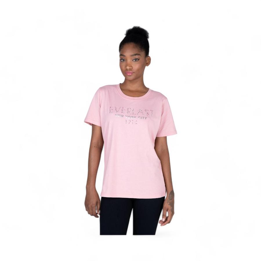 Polera Casual Mujer Everlast Basic Manga Corta Rosado