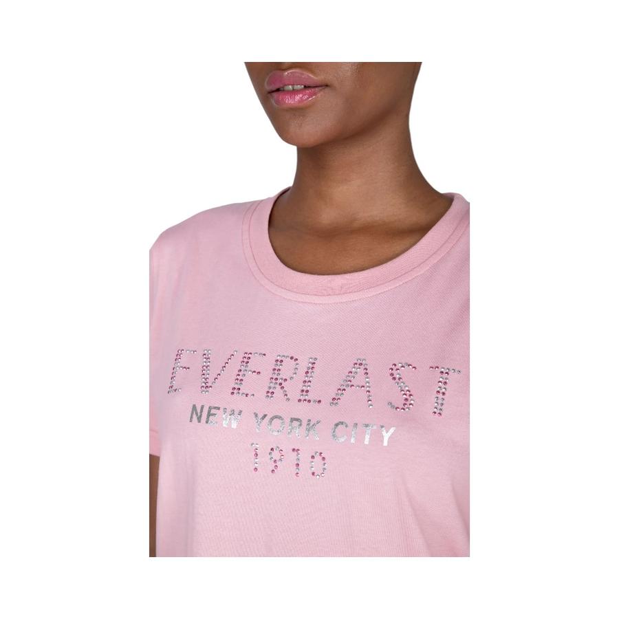 Polera Casual Mujer Everlast Basic Manga Corta Rosado